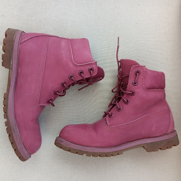 Timberland 6" leather boots pink - Picture 3 of 11